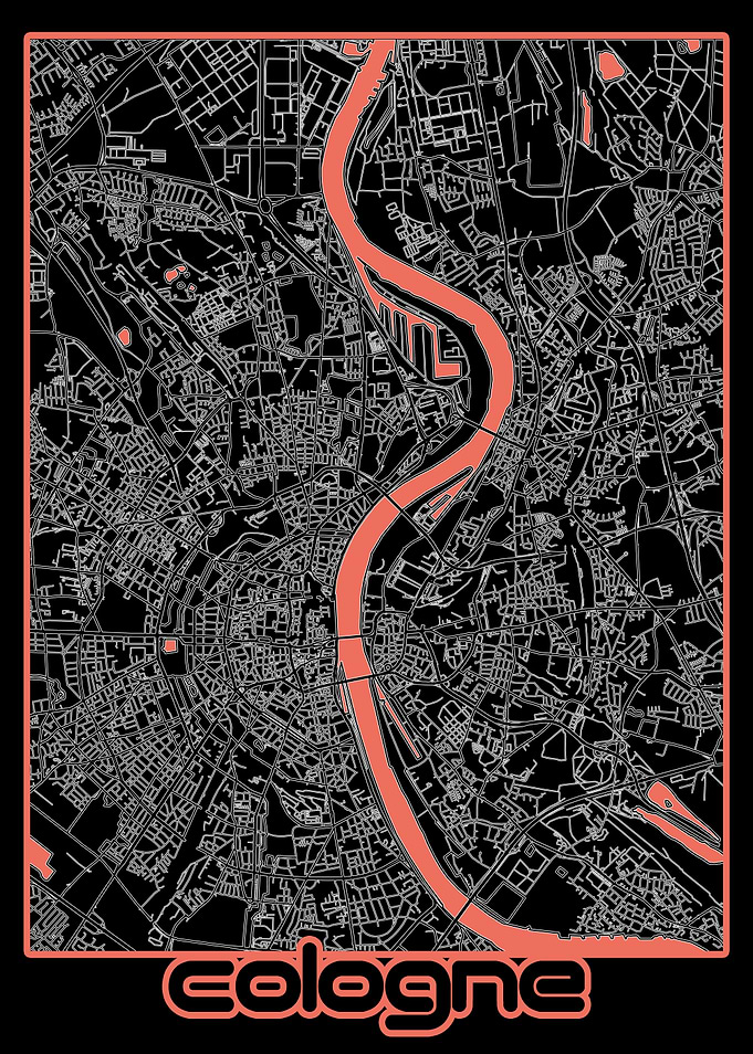 cologne map black