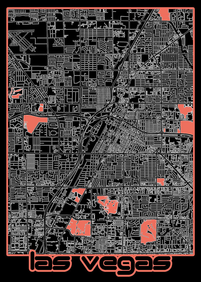 las vegas map black