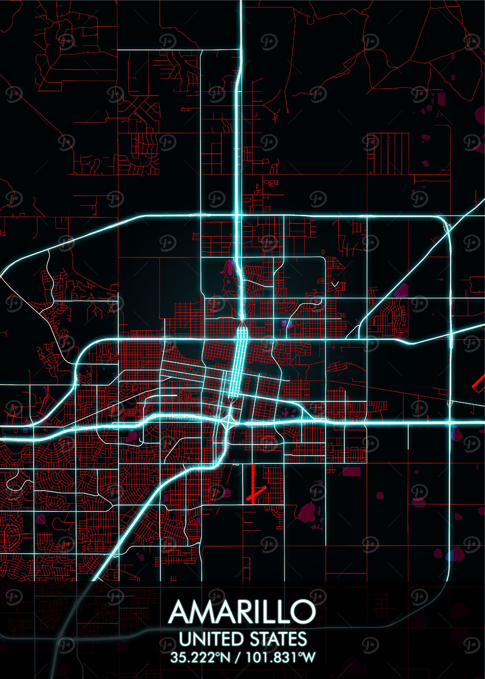 Amarillo US City Map