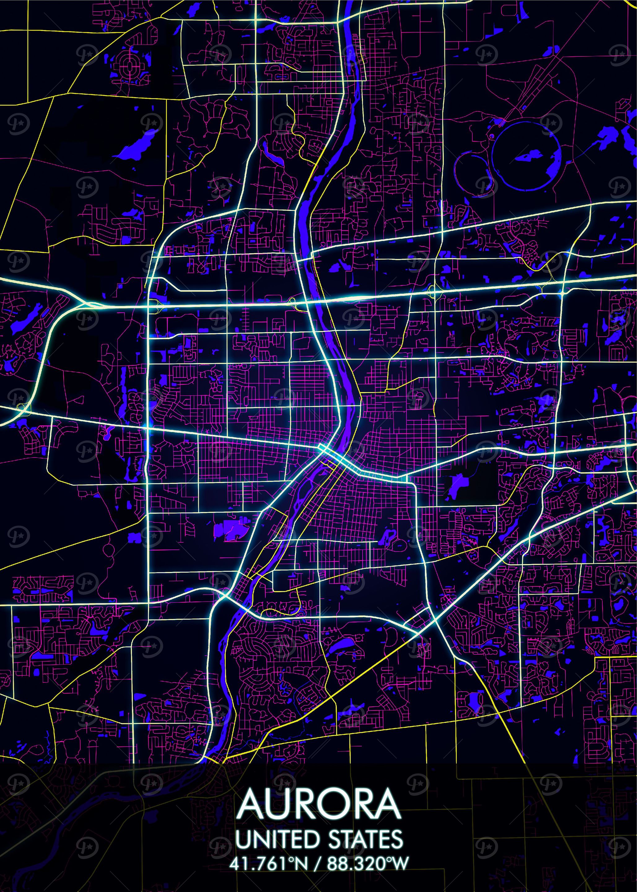 Aurora Illinois Map