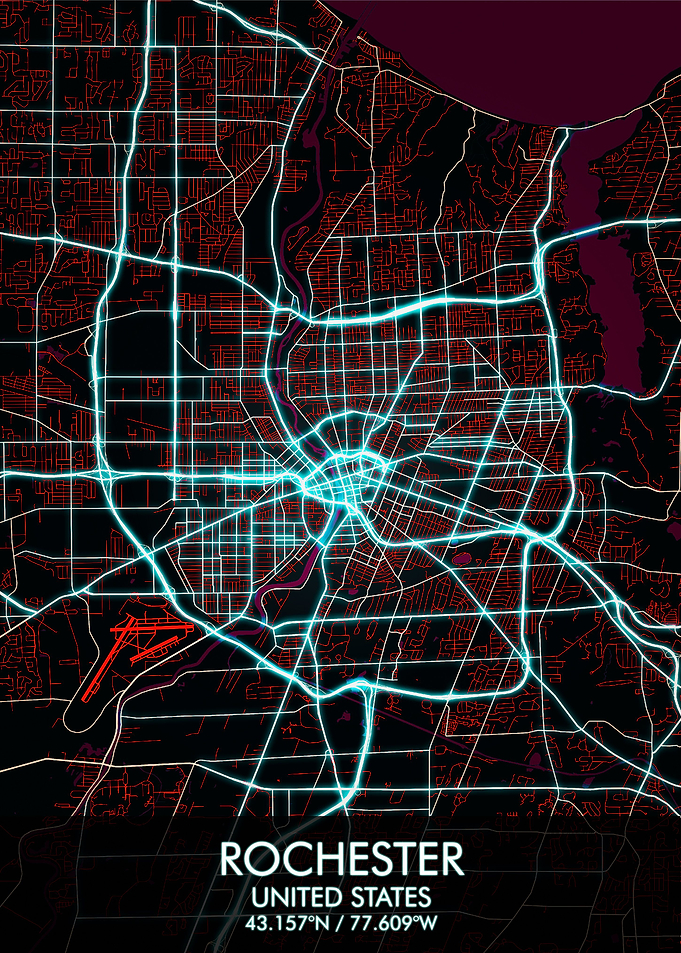 Rochester US City Map