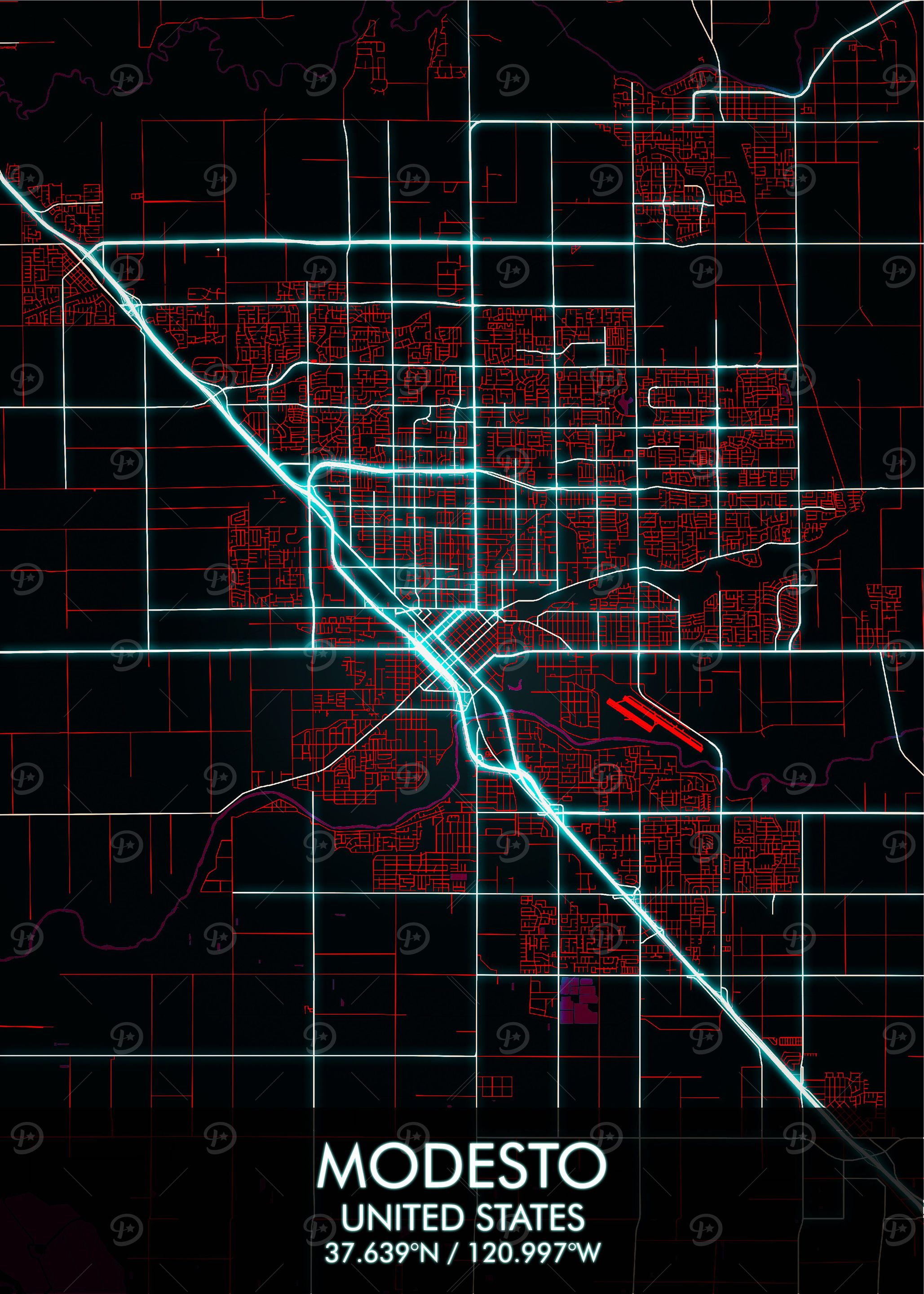 Modesto California Map