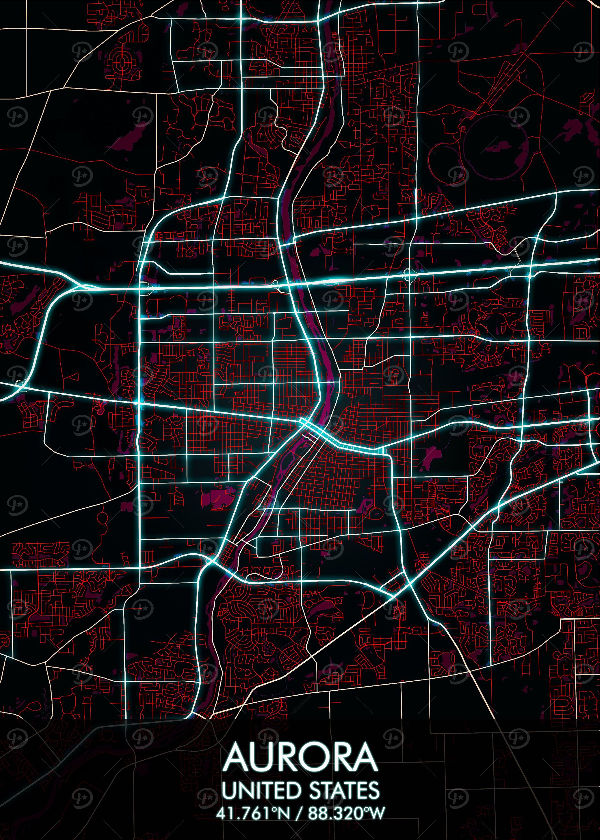Aurora US City Map