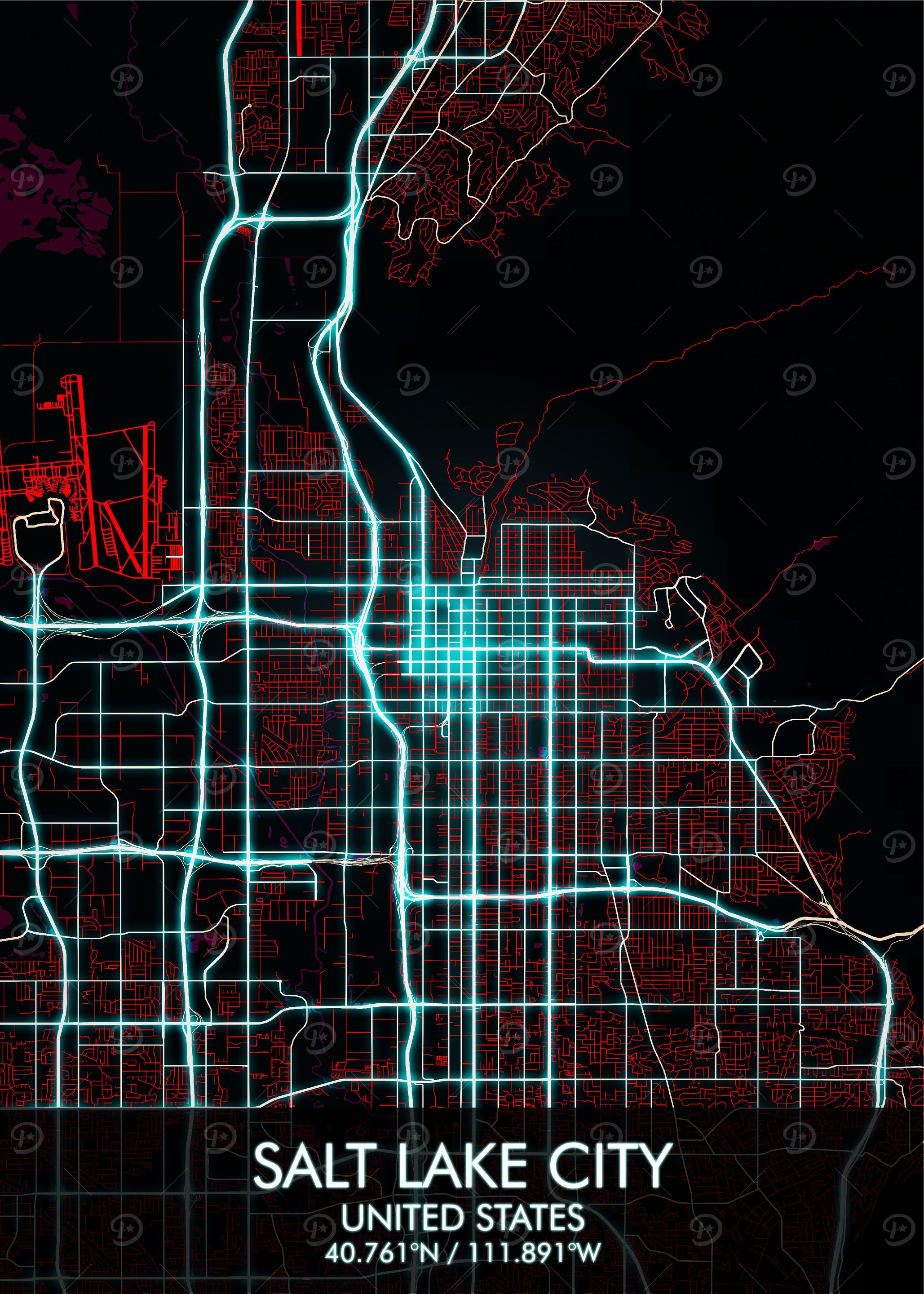 Salt Lake US City Map