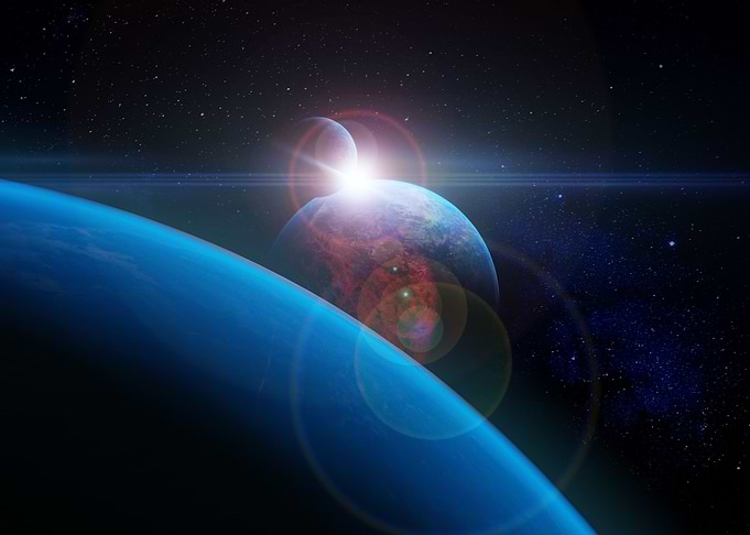 Planets sunrise