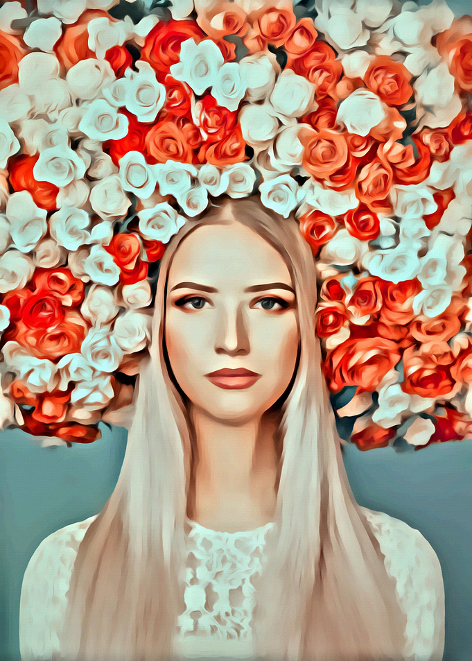 Women and flower