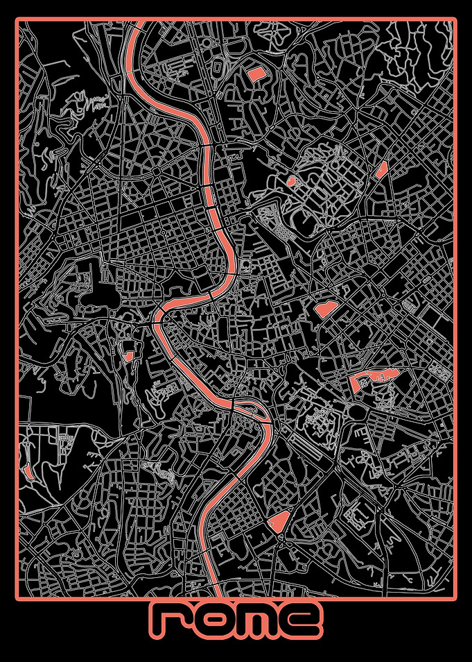 rome map black