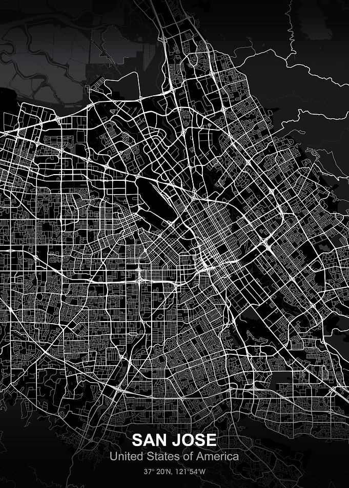 SAN JOSE city map black