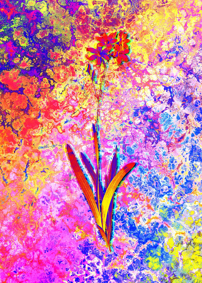 Neon Flower Illustration