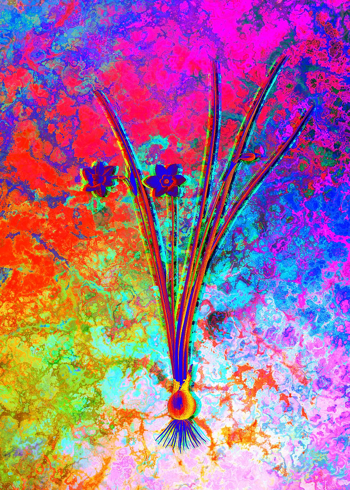 Neon Botanical Drawing