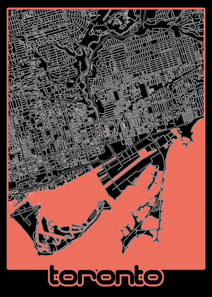 toronto map black