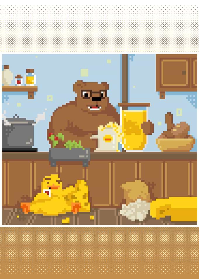 Duck and Bear cooking
