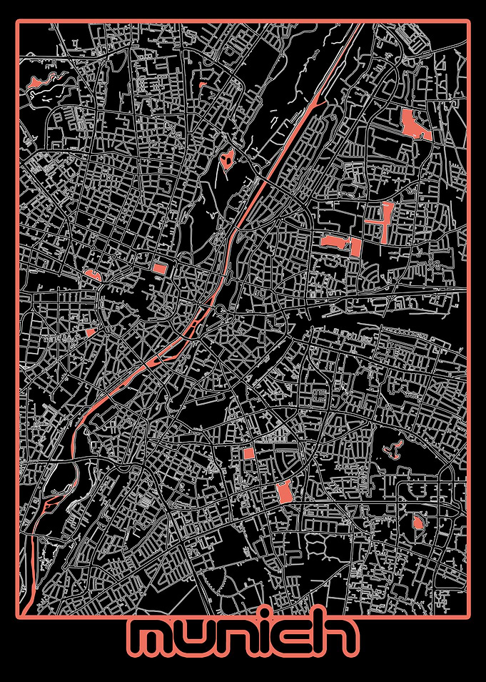 munich map black