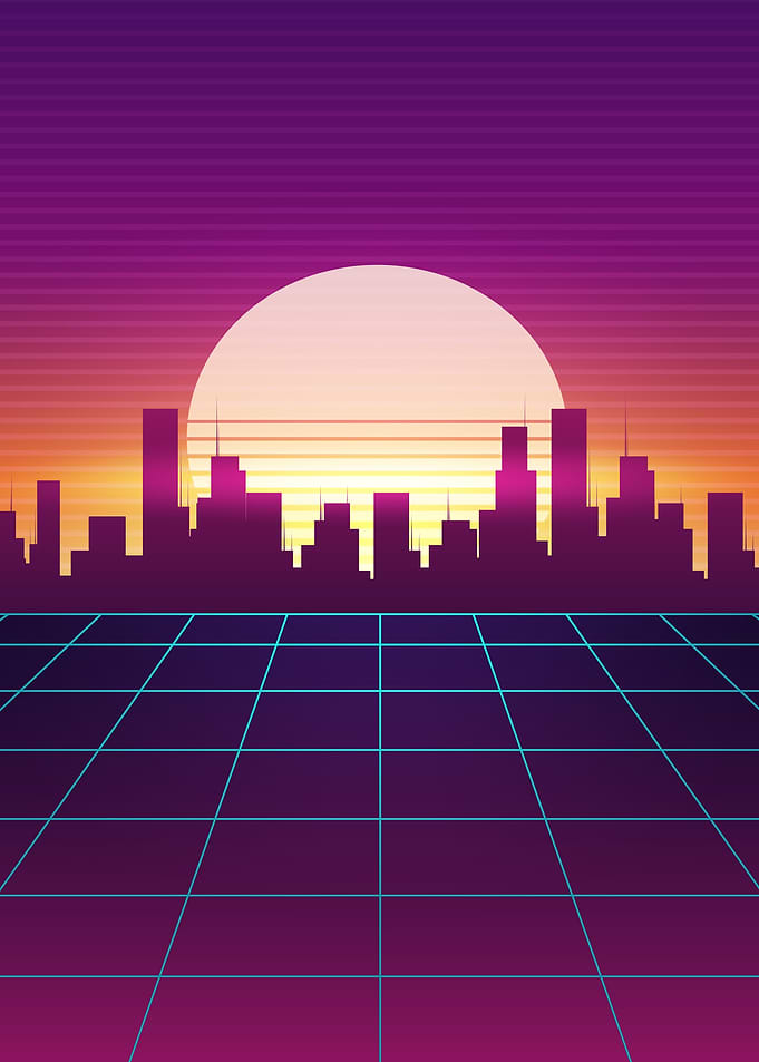 Cityscape Sunset Synthwave