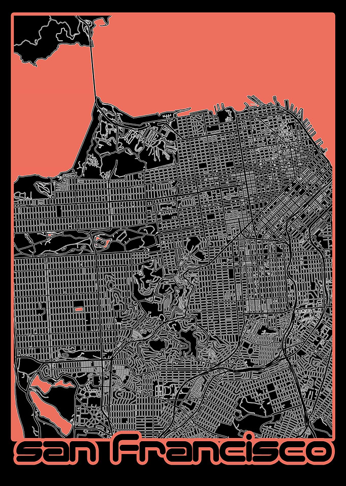 san francisco map black