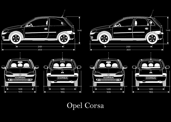 Opel Corsa 2005 Blueprint