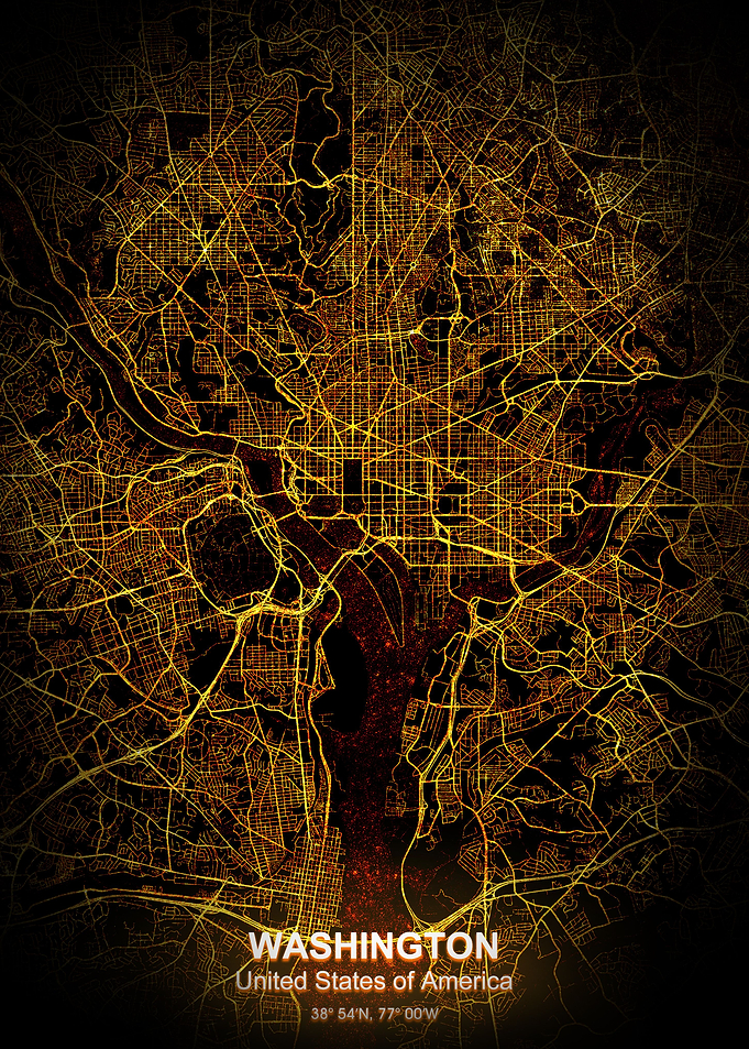 washington city night map