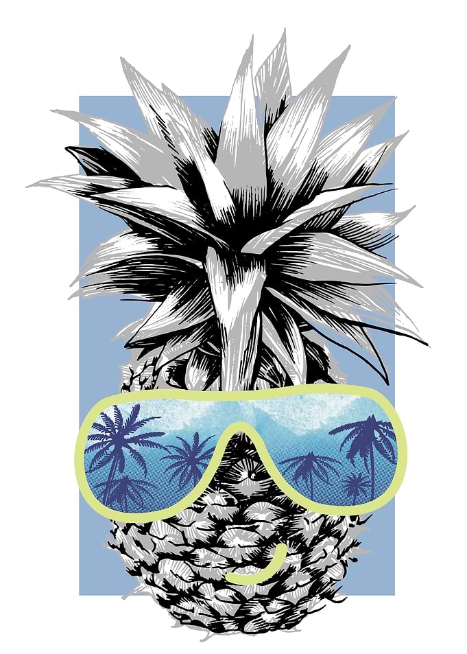 Pineapple with sunglasses