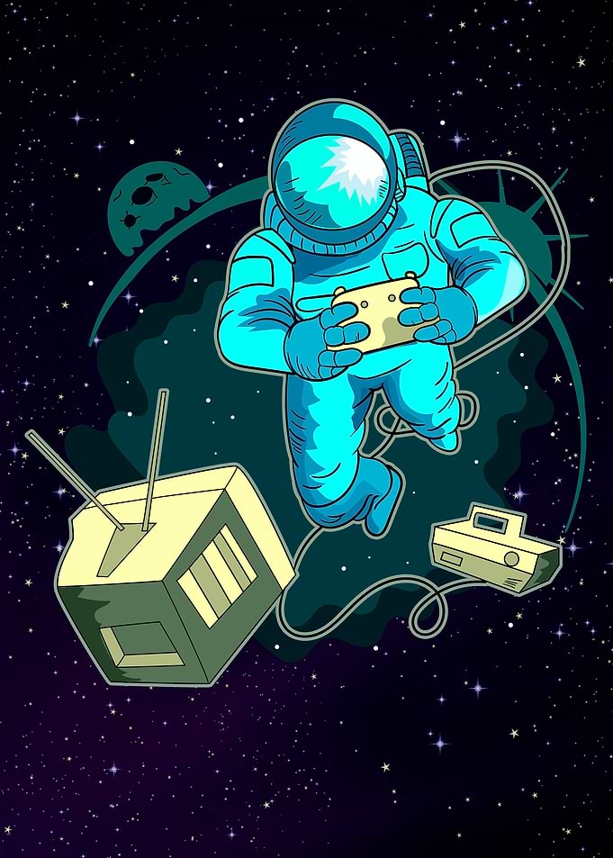 Astronaut Video Gamer