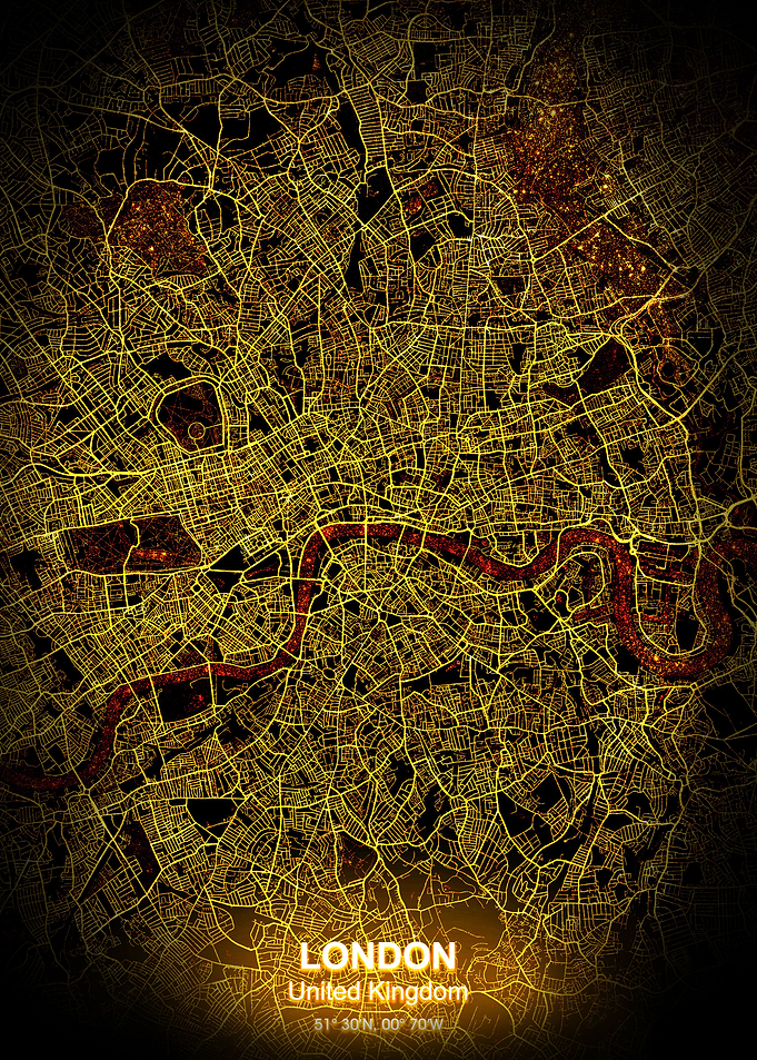 london city night map