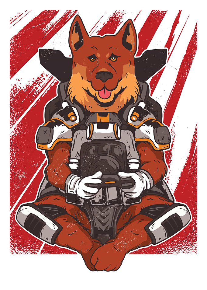German Shepard Gaming Dog
