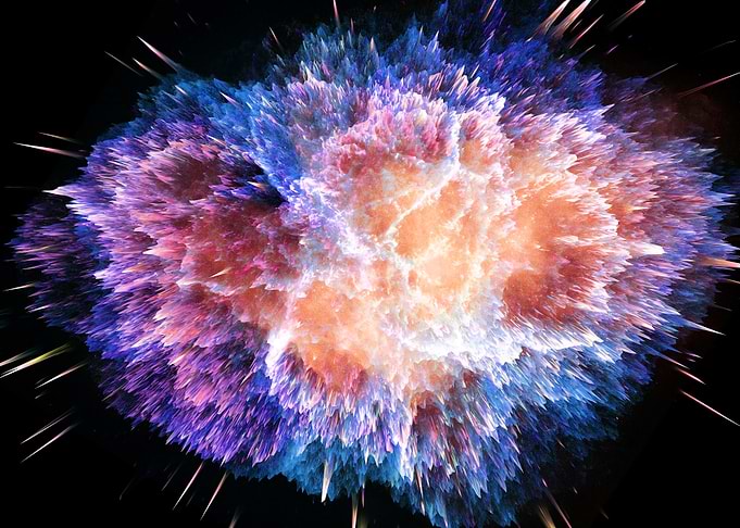 Space Neon Explosion art