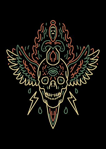 winged skull