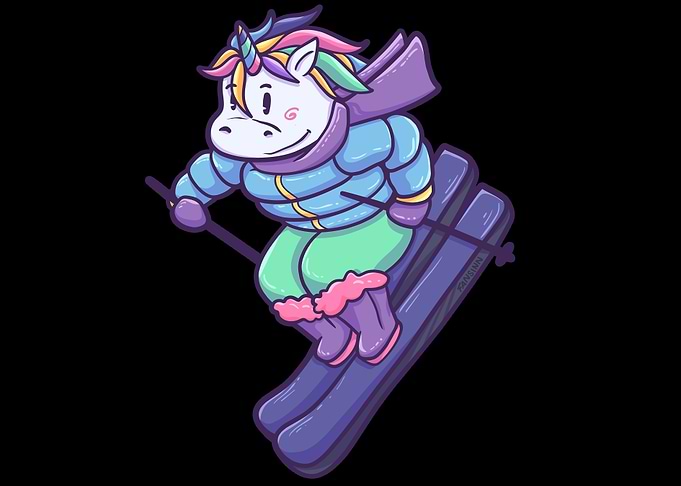 Unicorn horse Winter skii