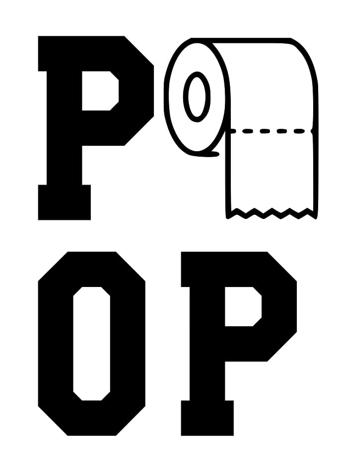 Funny POOP Stencil Letters