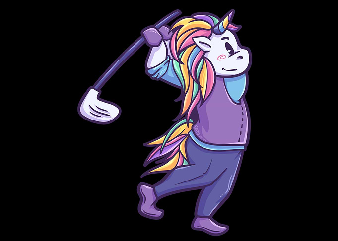 Unicorn horse sports golf