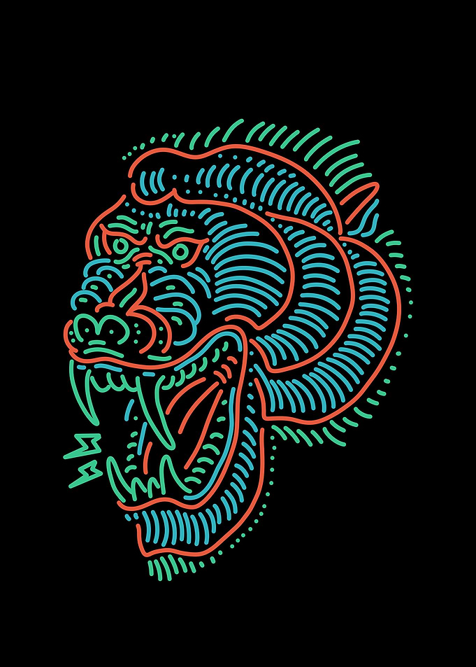 baboon lineart