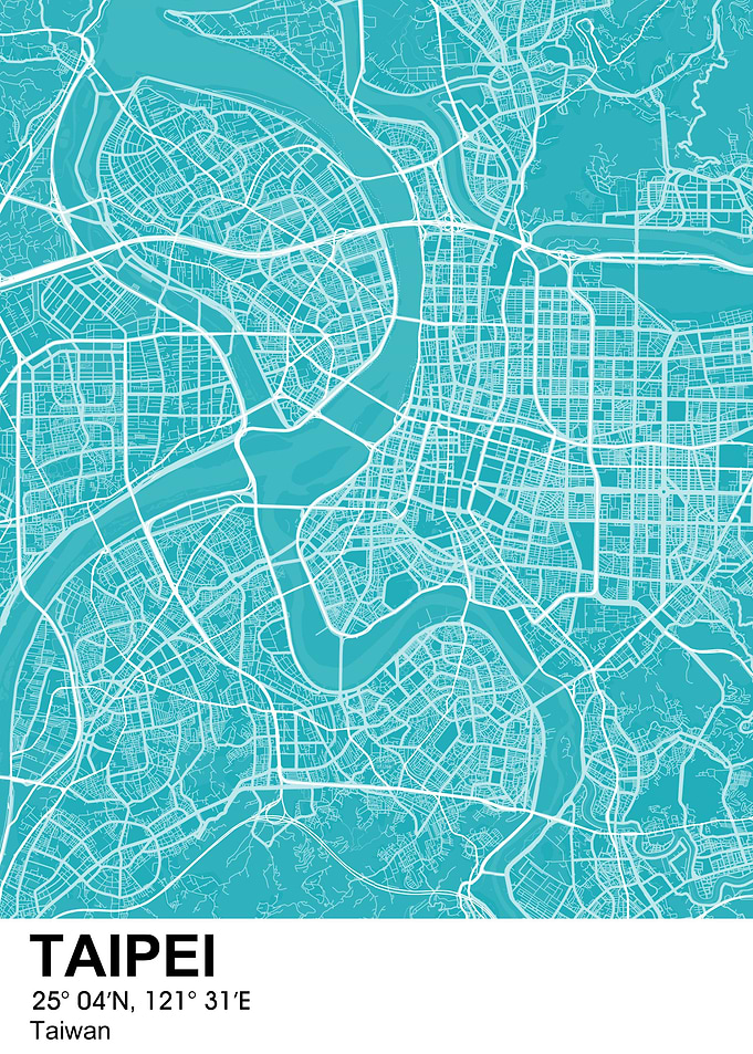 taipei color city map