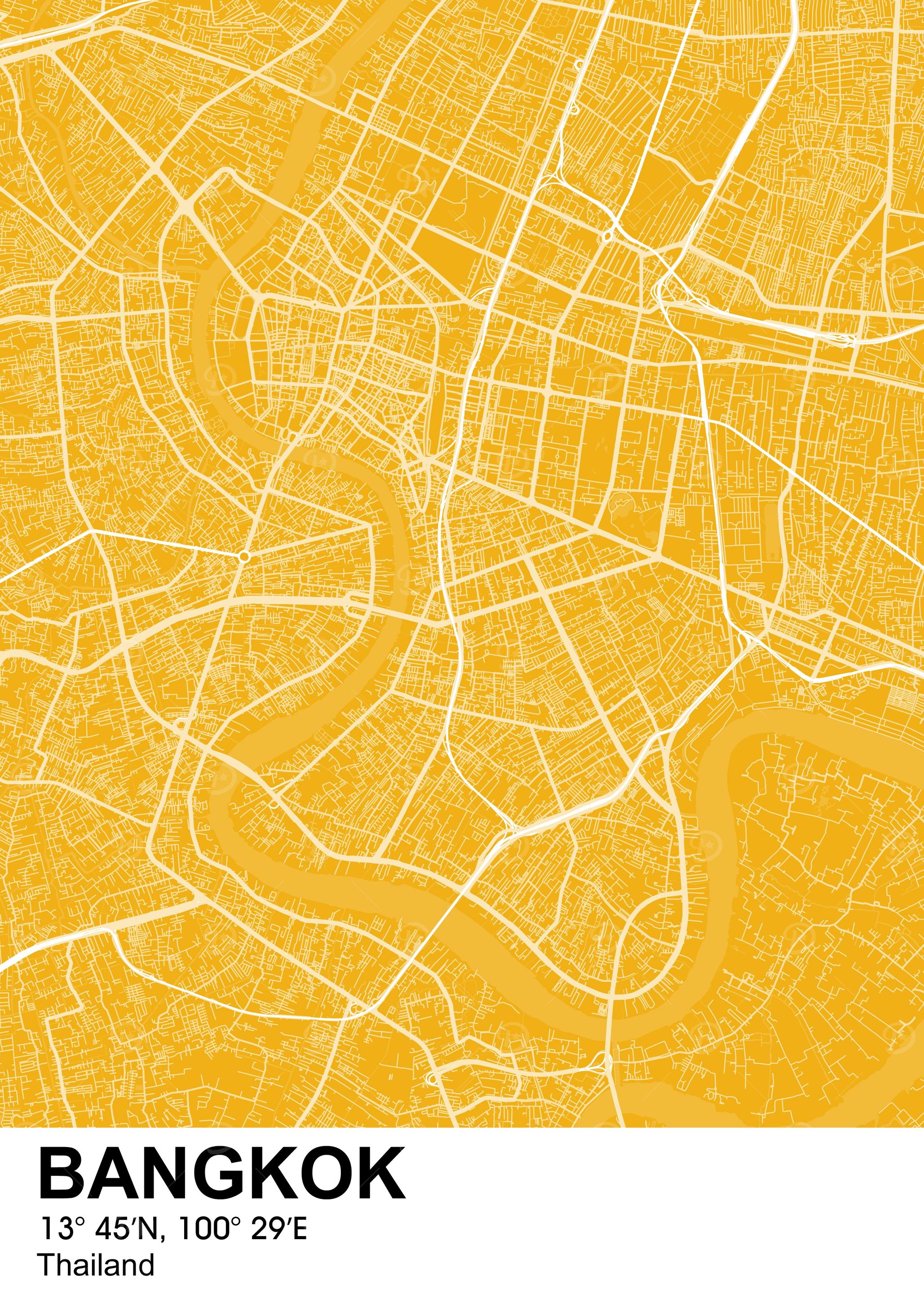 bangkok color city map