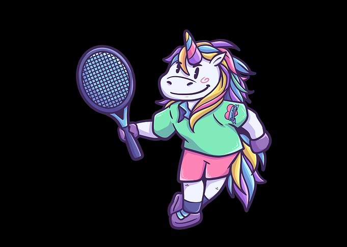 Unicorn horse tennis gift