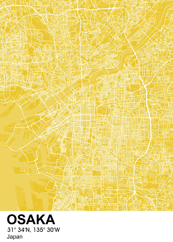 osaka color city map