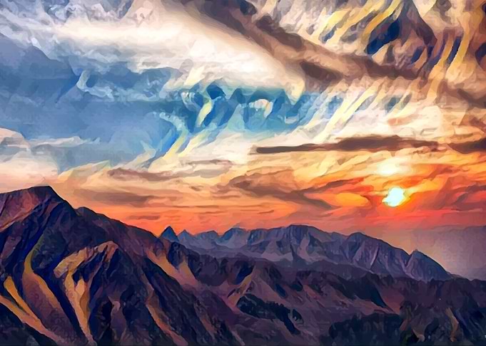 Mountain high sunset