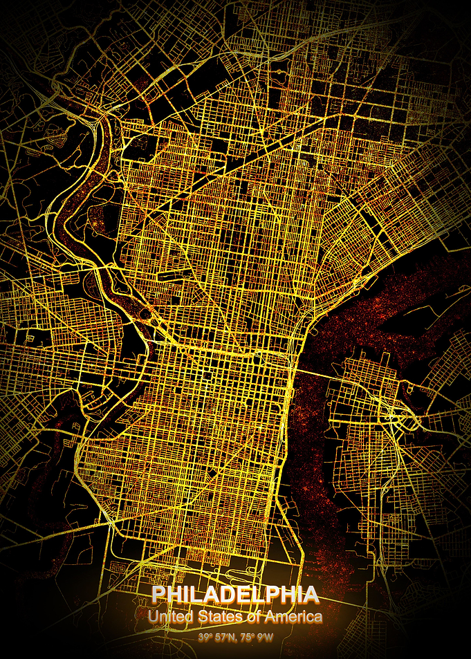 philadelphia night map