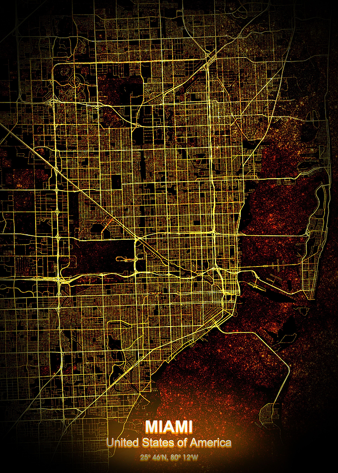 miami night map