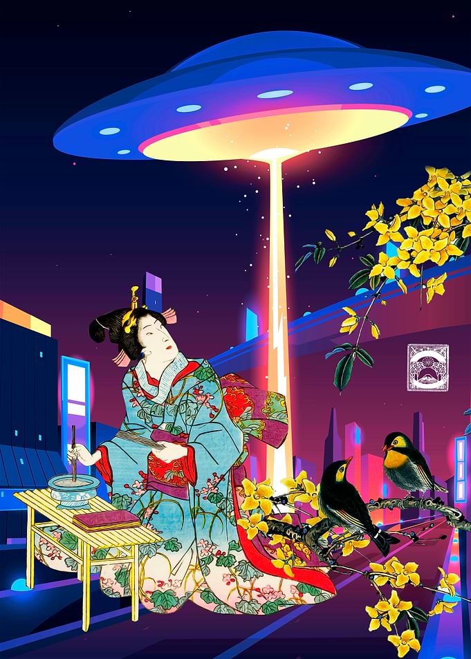 Synthwave ukiyoe 2