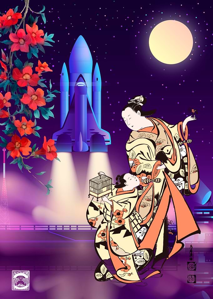 Synthwave ukiyoe 3