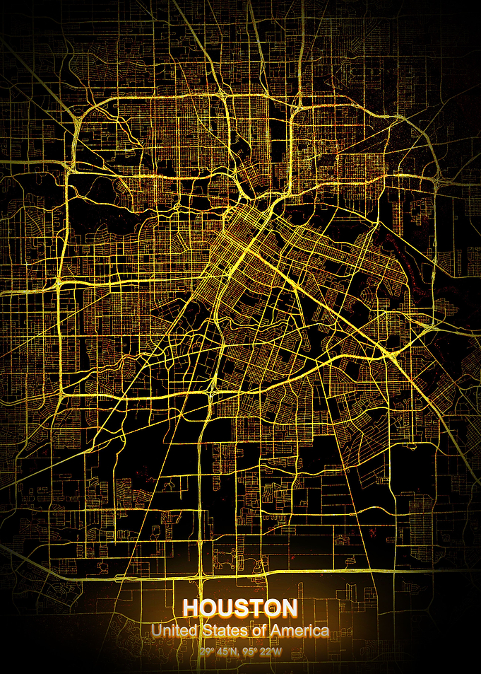 houston night map