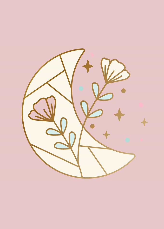 Mystic Moon and flowers