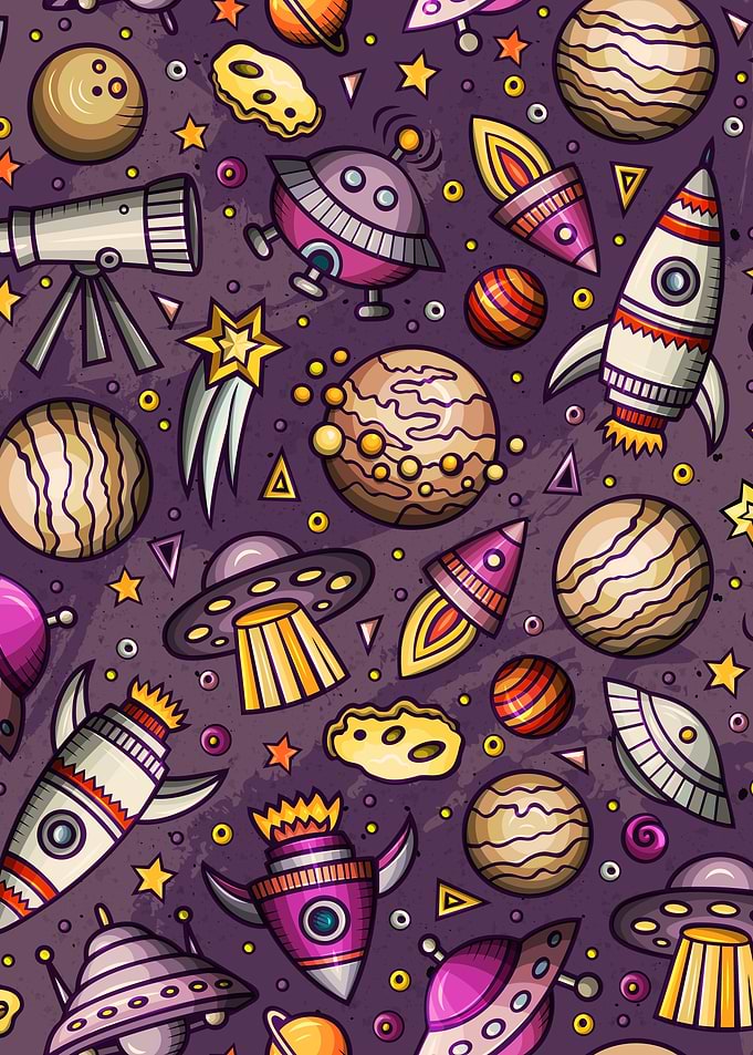 Space Doodle Pattern 06