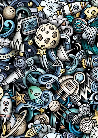 Space Doodle Pattern 01