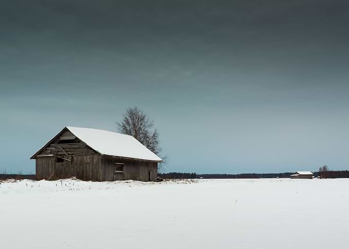 White Snow And Dark Skies