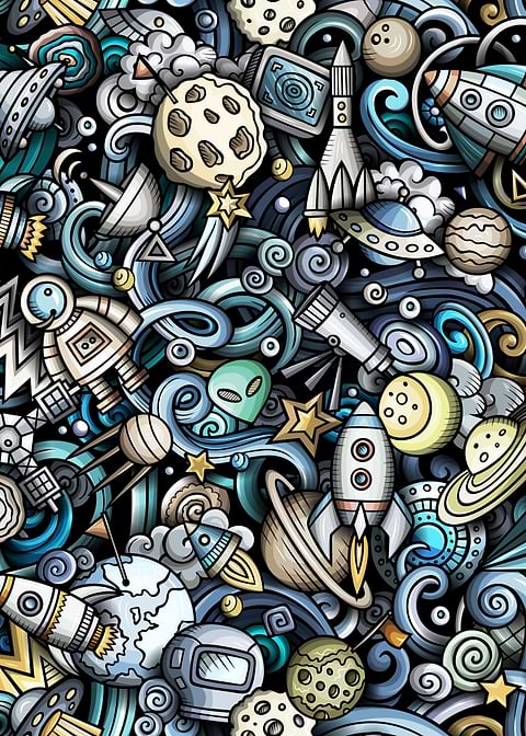Space Doodle Pattern 02