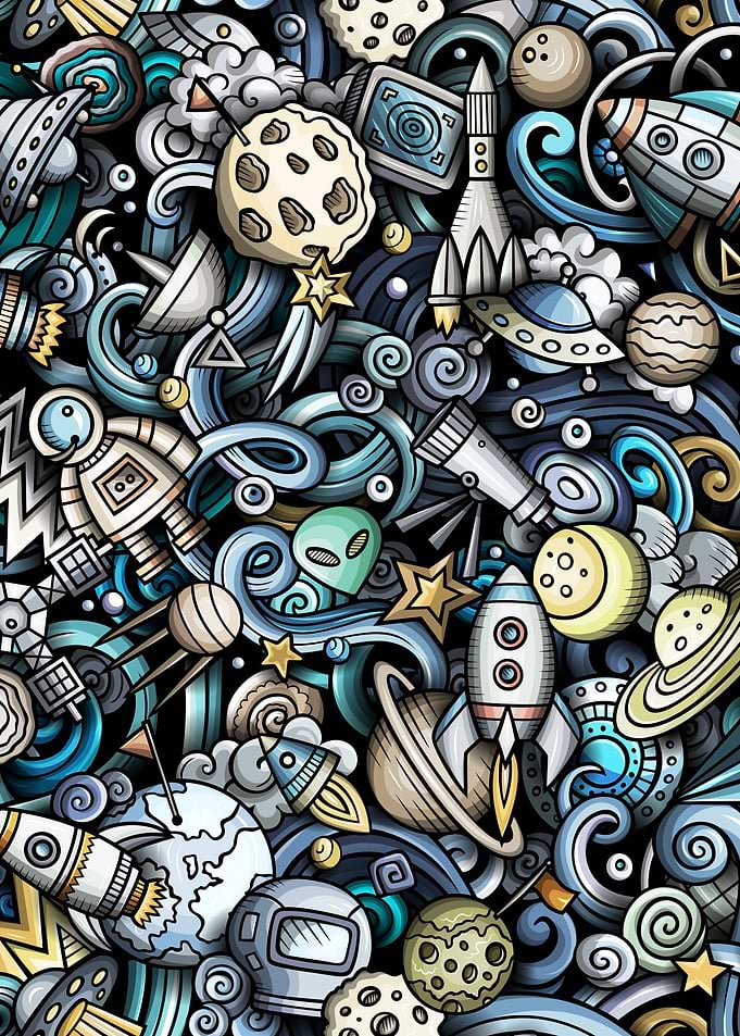 Space Doodle Pattern 02