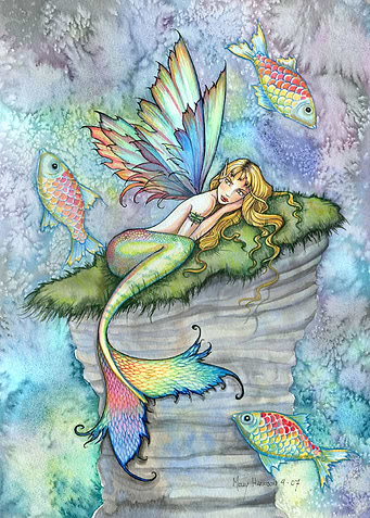 Leaping Carp Mermaid Art