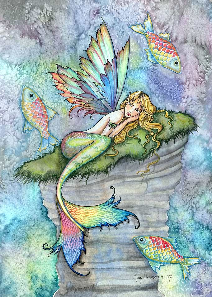 Leaping Carp Mermaid Art
