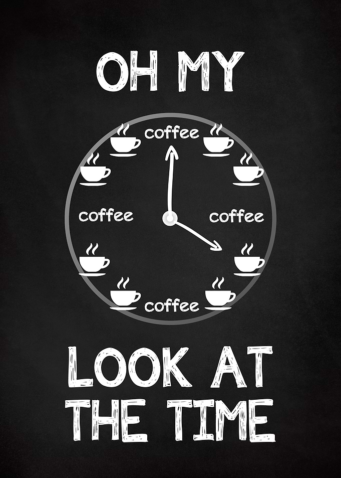 Funny Kitchen Coffee Clock